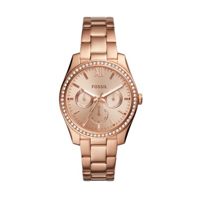 Scarlette Multifunction Rose-Gold-Tone Stainless Steel Watch - Fossil