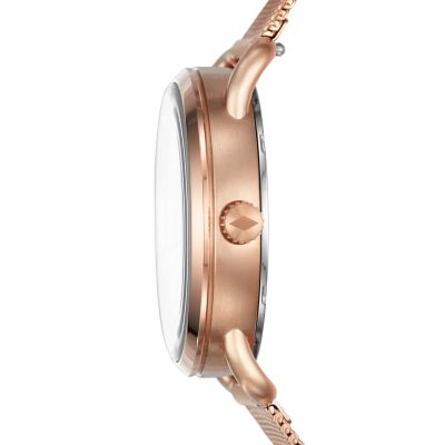 Fossil commuter rose on sale gold