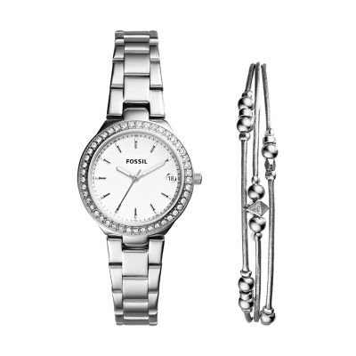 NEW FOSSIL Blane Watch Bracelet Set ES4336  FOSSIL Blane 2-PC GIFT BOX SET Womens Silver Watch  main image 3