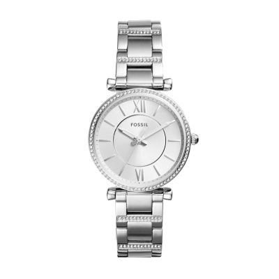 Carlie Three-Hand Stainless Steel Watch - ES4341 - Fossil