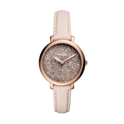 Jacqueline date discount blush leather watch