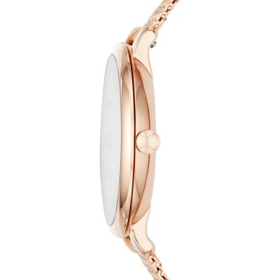 Jacqueline Three-Hand Rose Gold-Tone Stainless Steel Watch