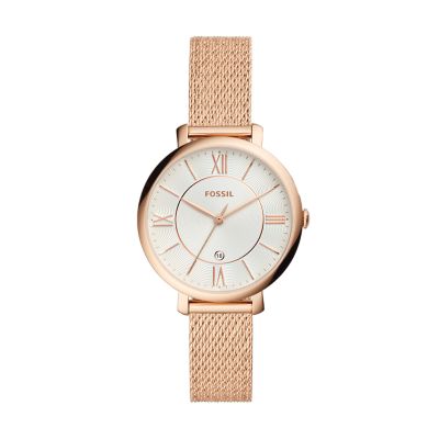 Jacqueline Three-Hand Rose Gold-Tone Stainless Steel Watch - ES4352 - Fossil