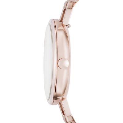Annette Three-Hand Pastel Pink Leather Watch - Fossil