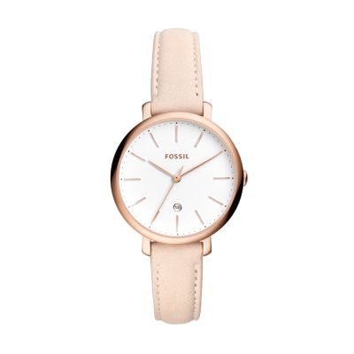 pink leather watch