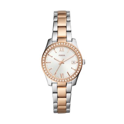 Scarlette Mini Three-Hand Date Rose Gold-Tone Stainless Steel