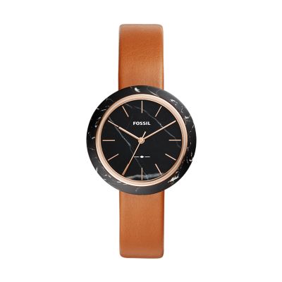 Camille Three Hand Luggage Leather Watch ES4382 Fossil