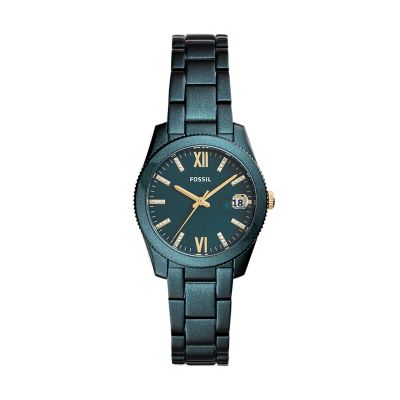 Fossil teal outlet green watch