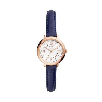 Jacqueline Three Hand Navy Leather Watch