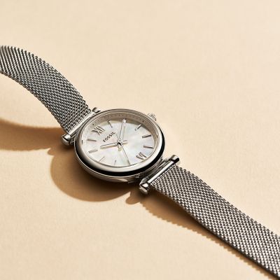 Carlie Mini Three-Hand Stainless Steel Watch