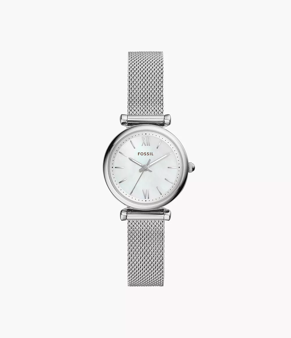 Fossil Women’s Carlie Mini Three-Hand Stainless Steel Watch