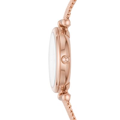 Carlie Three-Hand Rose Gold-Tone Stainless Steel Watch - ES4433