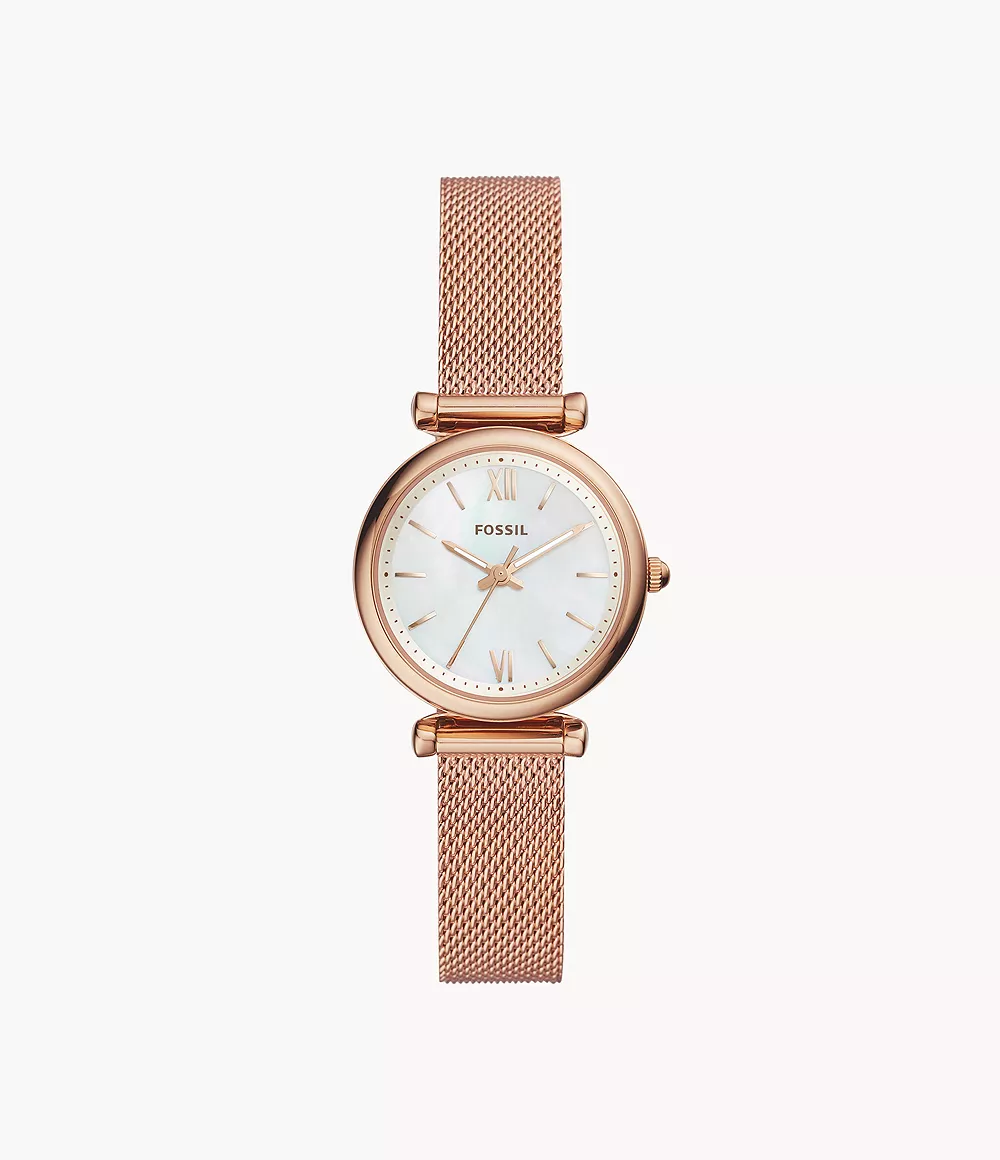 Carlie Three-Hand Rose Gold-Tone Stainless Steel Watch - ES4433 