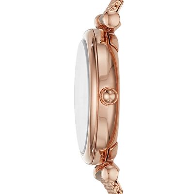 Carlie Mini Three Hand Rose Gold Tone Stainless Steel Watch And