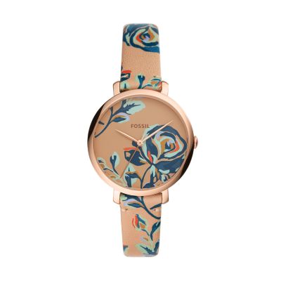 Jacqueline Three Hand Multi Colored Leather Watch