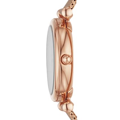 Carlie Mini Three Hand Rose Gold Tone Stainless Steel Watch