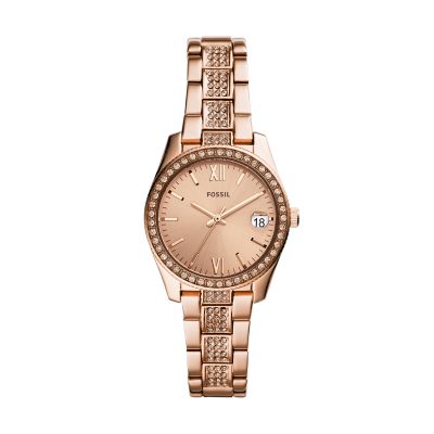 Scarlette Mini Three-Hand Date Rose Gold-Tone Stainless Steel