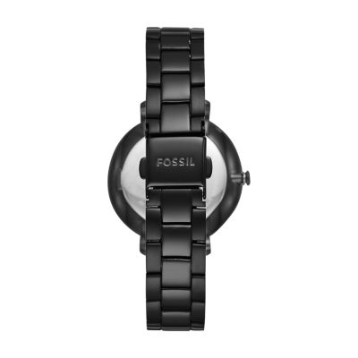 Jacqueline Three Hand Black Stainless Steel Watch ES4511 Fossil