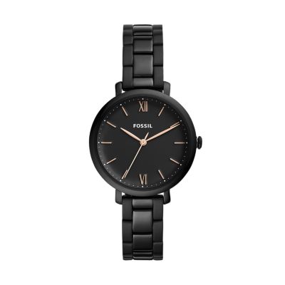 Fossil black dial 2025 women's watch