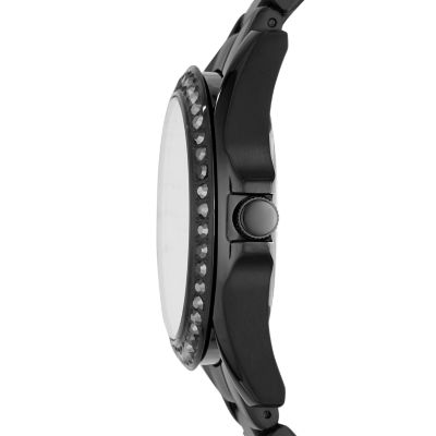 Fossil women's black sale stainless steel watch