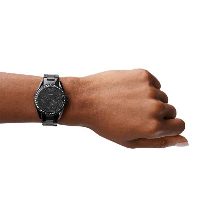 Fossil black outlet dial women's watch