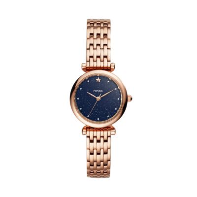 Carlie Mini Three Hand Rose Gold Tone Stainless Steel Watch