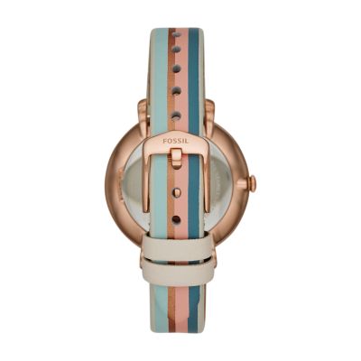 Jacqueline Three Hand Multi Colored Leather Watch