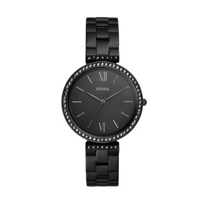 Madeline Three Hand Black Stainless Steel Watch ES4540 Fossil