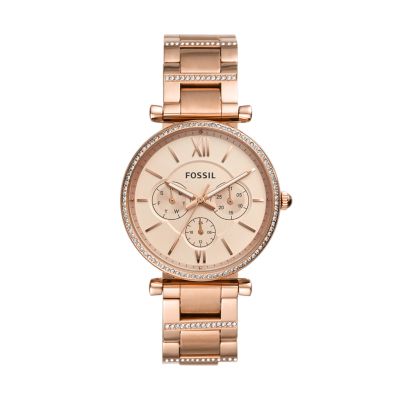 Carlie Multifunction Rose Gold Tone Stainless Steel Watch