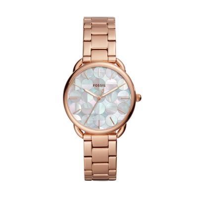 Tailor Three-Hand Rose Gold-Tone Stainless Steel Watch - Fossil