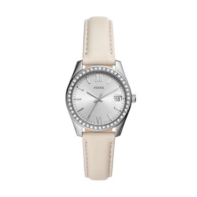 Fossil white leather on sale watch