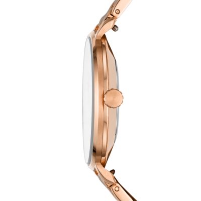 Kayla Three Hand Rose Gold Tone Stainless Steel Watch ES4571