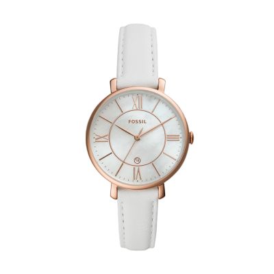 white leather strap watch