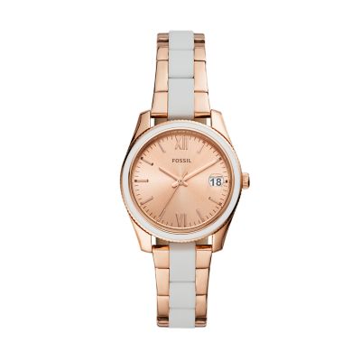 Scarlette Mini Three-Hand Date Rose Gold-Tone Stainless Steel