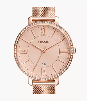 Jacqueline Three-Hand Date Rose Gold-Tone Stainless Steel Watch