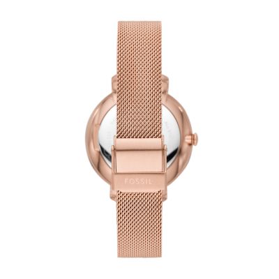 Jacqueline Three Hand Date Rose Gold Tone Stainless Steel Watch