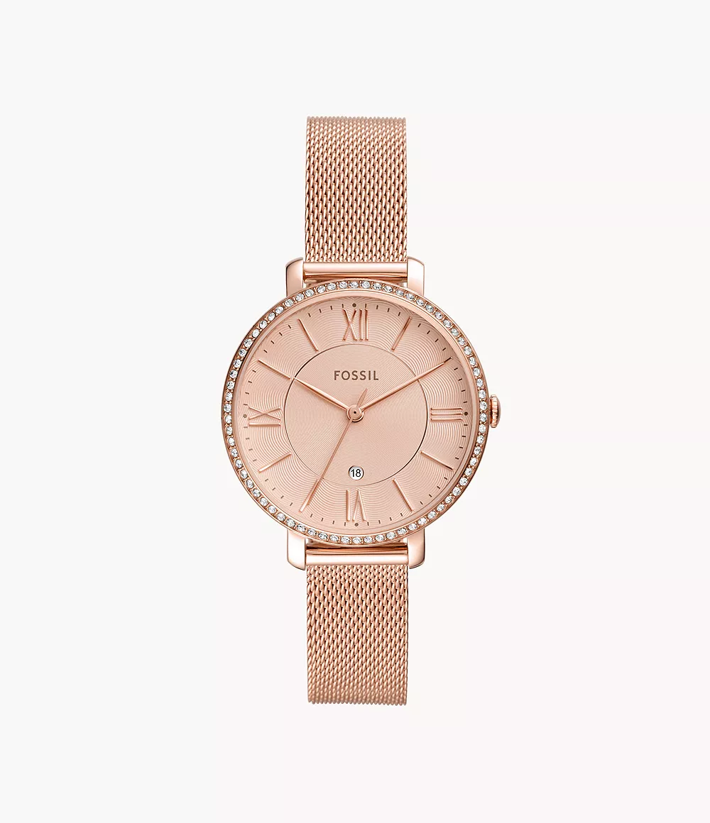 Jacqueline Three-Hand Date Rose Gold-Tone Stainless Steel Watch 
