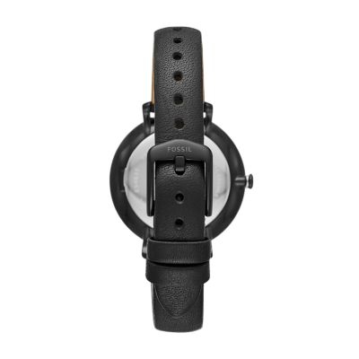 Fossil jacqueline clearance black leather watch