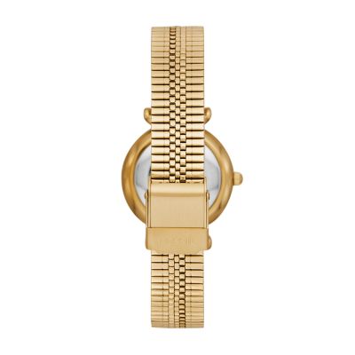 Carlie Mini Three-Hand Gold-Tone Stainless Steel Watch - Fossil