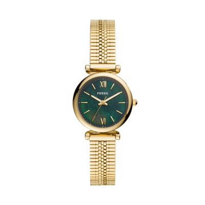 Carlie Mini Three-Hand Gold-Tone Stainless Steel Watch - Fossil