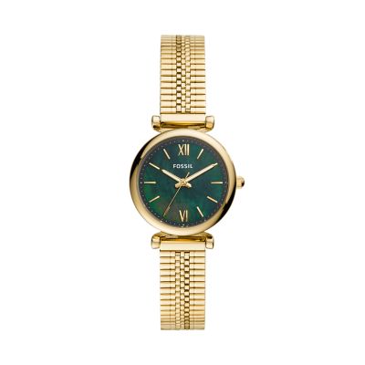 Fossil carlie mini gold new arrivals