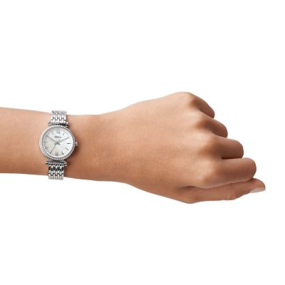 FOSSIL ES4614 Carlie Mini Quartz Analog Multi Dial Women's Steel Watch