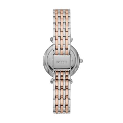 Carlie Mini Three Hand Two Tone Stainless Steel Watch ES4649