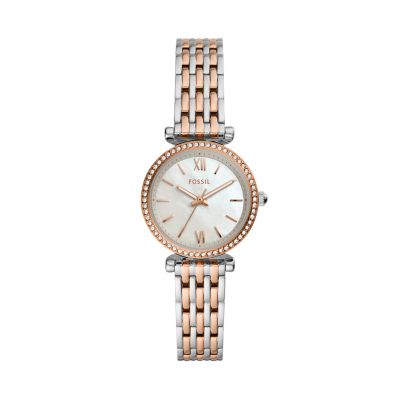 Carlie Mini Three-Hand Two-Tone Stainless Steel Watch Jewelry