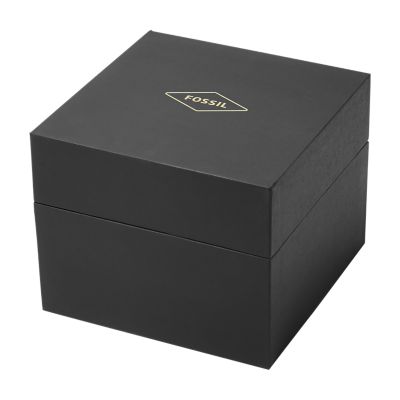 Carlie Three-Hand Black Leather Watch Interchangeable Bezel Box Set ...