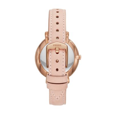 Jacqueline Three Hand Blush Leather Watch ES4671 Fossil