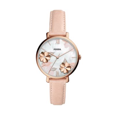 Jacqueline Three Hand Blush Leather Watch ES4671 Watch Station