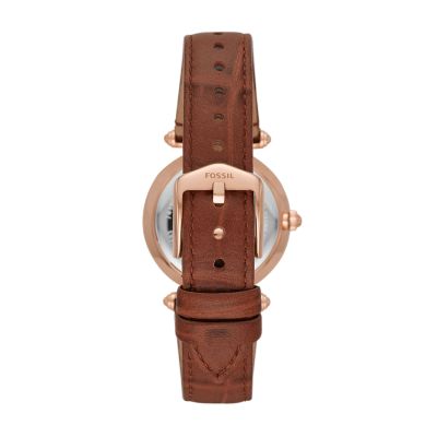 Lyric Three Hand Brown Leather Watch