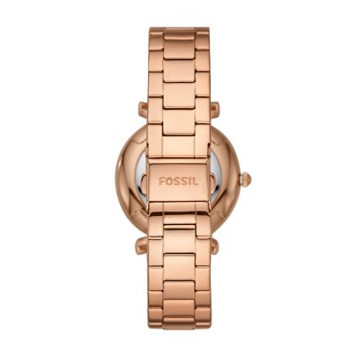 Fossil rose gold cheap watch and bracelet set