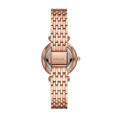 Carlie Mini Three Hand Rose Gold Tone Stainless Steel Watch